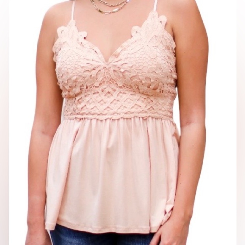 Blue B Collection Nude Lace Bralette Camisole Top US Size Small